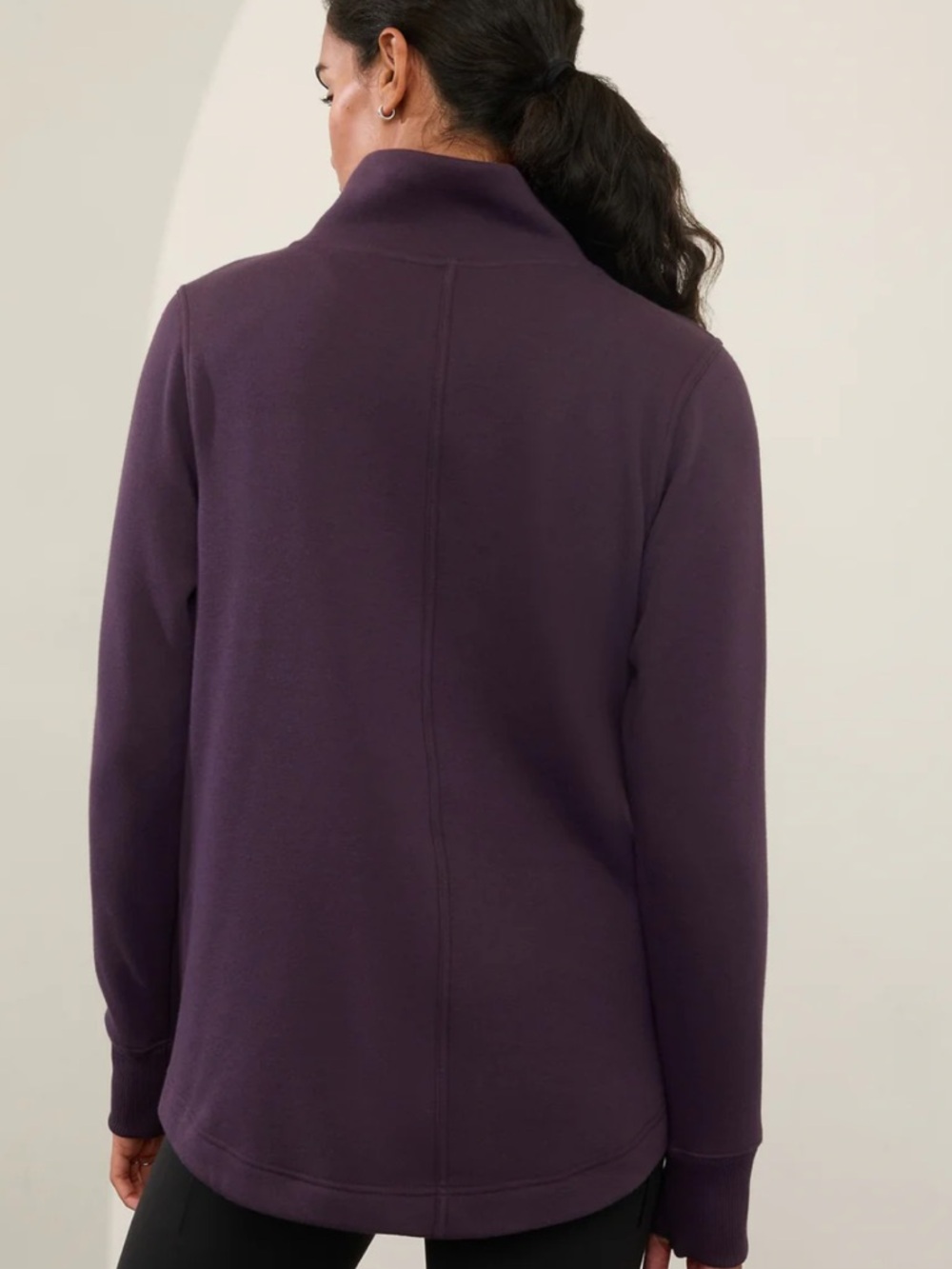 Athleta Purple Pullover Sweatshirt Top Workout Coverup Gym Lounge Size Small - Picture 3 of 9